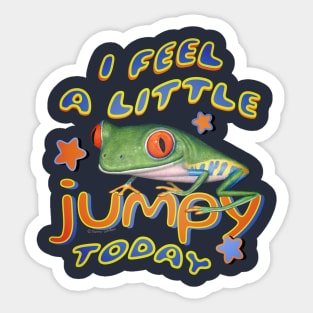 Funny Cute Jumpy Red Eyed Tree Frog Sticker